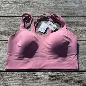 Lululemon Like a Cloud Longline Bra D/DD Cup Pink Frosting size 10 NWT